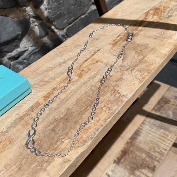 Tiffany & Co Long Infinity Station Sterling Silver Necklace - Picture 5 of 10